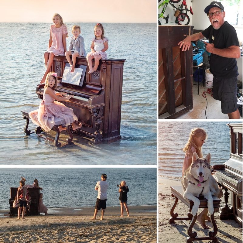 Hampstead photographer, Crown Point, Vintage piano, Cardiff by the sea, San Diego, London, family photographer